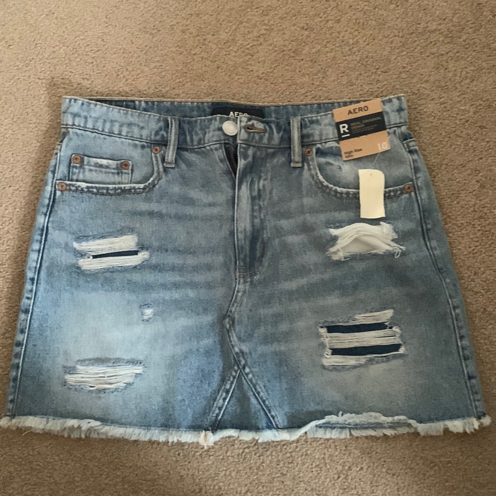 Aero high rise denim skirt